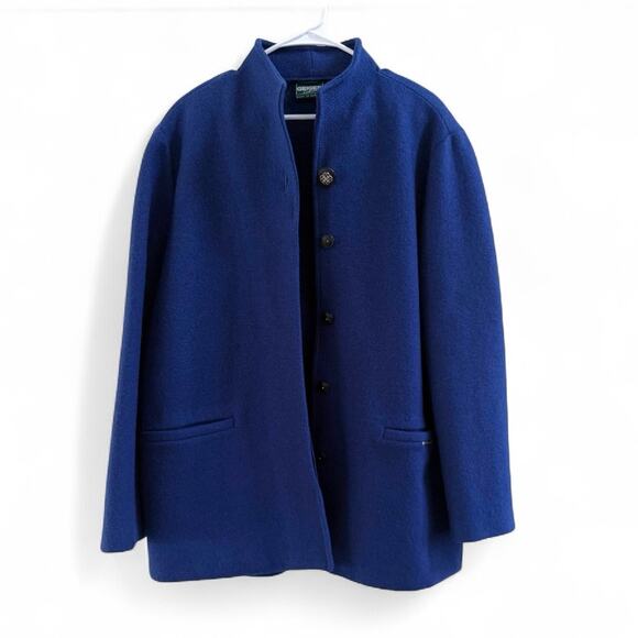 Geiger Collection Austrian Blue Boiled Wool Jacket 44 Made in Austria Vintage 12 - Picture 2 of 15